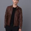 Купить Мужская кожаная куртка BASICS & MORE Коньячный S (BA7698948)
