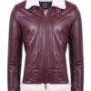 Купить Кожаная куртка IPARELDE Бордовая S (IPAMP2019)