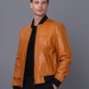 Купить Мужская кожаная куртка BASICS & MORE Горчичный M (BA4576439)